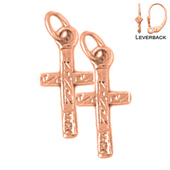 Aretes de Cruz Latina en Oro de 14K o 18K