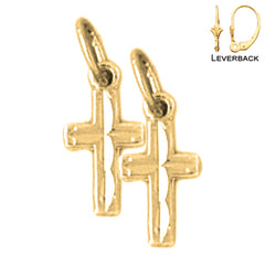 14K or 18K Gold Latin Cross Earrings