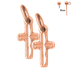 14K or 18K Gold Latin Cross Earrings