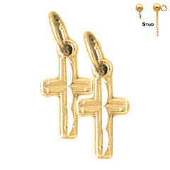 14K or 18K Gold Latin Cross Earrings