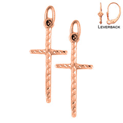 14K or 18K Gold Latin Cross Earrings