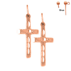 Aretes de Cruz Latina en Oro de 14K o 18K