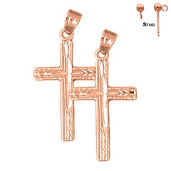 Aretes de Cruz Latina en Oro de 14K o 18K