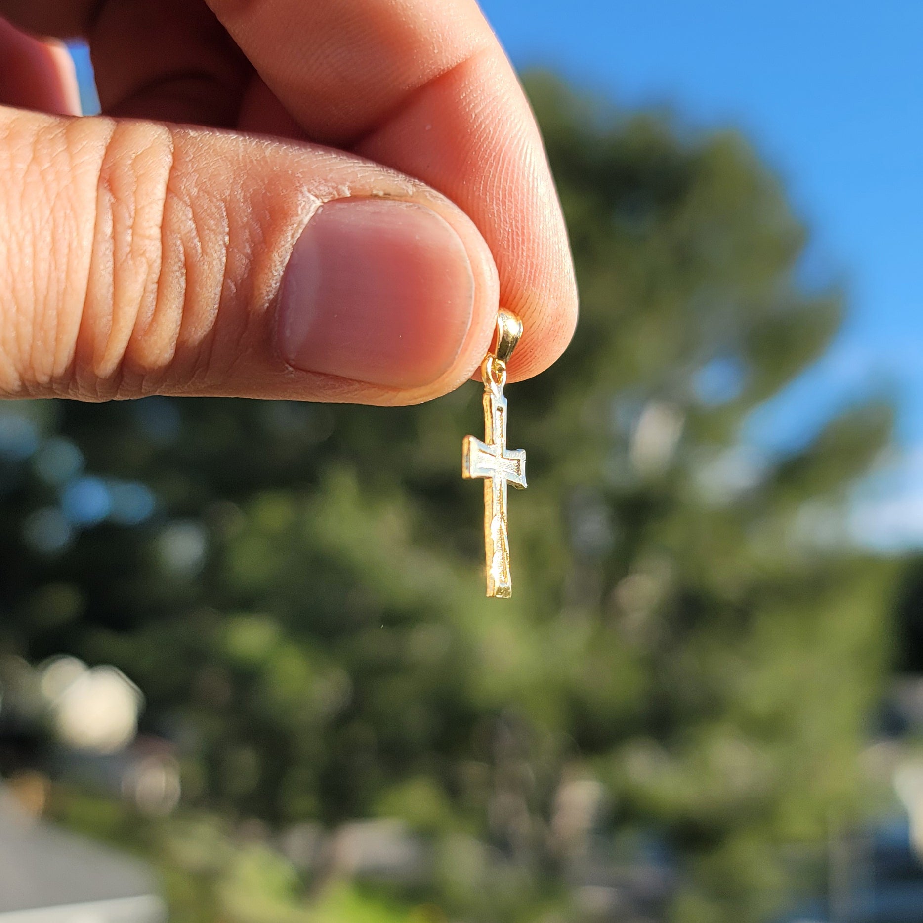 14K or 18K Gold Latin Cross Pendant