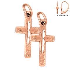 Aretes de Cruz Latina en Oro de 14K o 18K