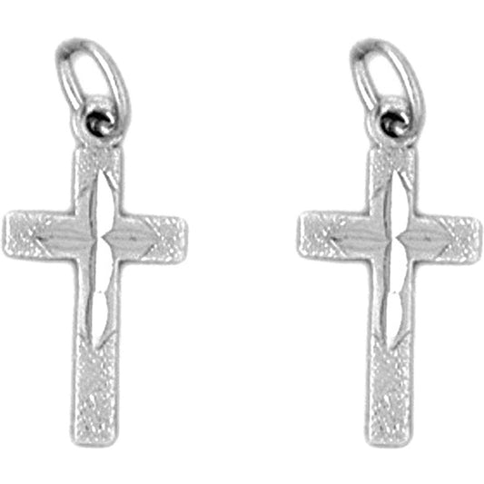 Sterling Silver 20mm Latin Cross Earrings