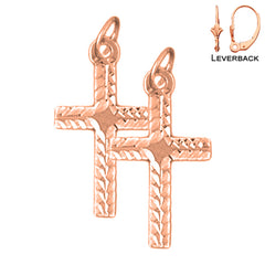 14K or 18K Gold Latin Cross Earrings