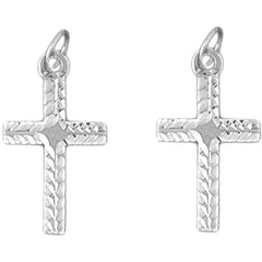 14K or 18K Gold 25mm Latin Cross Earrings