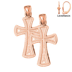 14K or 18K Gold Teutonic Cross Earrings