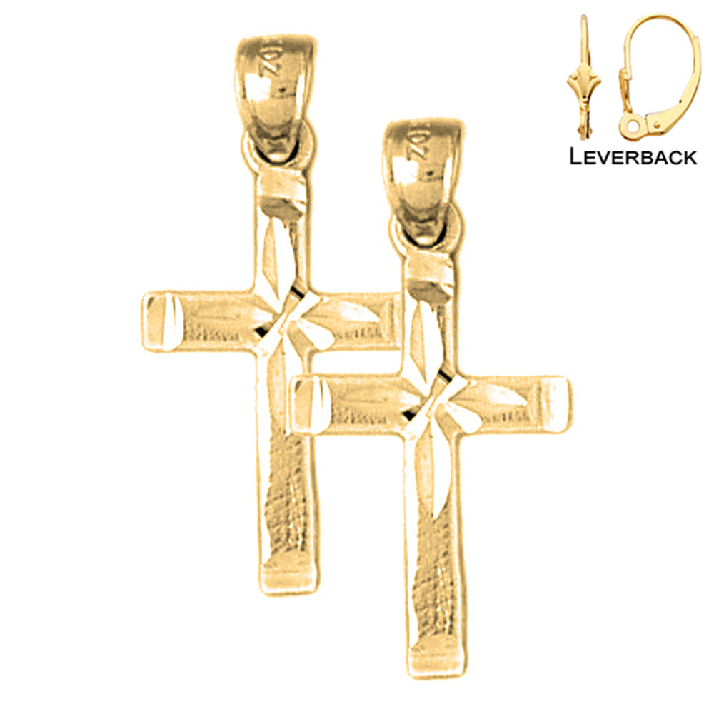 Aretes de Cruz Latina en Oro de 14K o 18K