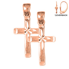 14K or 18K Gold Latin Cross Earrings