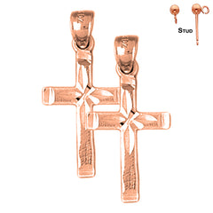 14K or 18K Gold Latin Cross Earrings