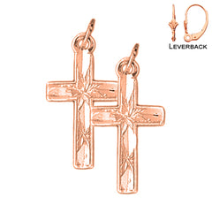 14K or 18K Gold Latin Cross Earrings