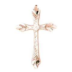 14K or 18K Gold Budded Cross Pendant