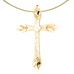 14K or 18K Gold Budded Cross Pendant