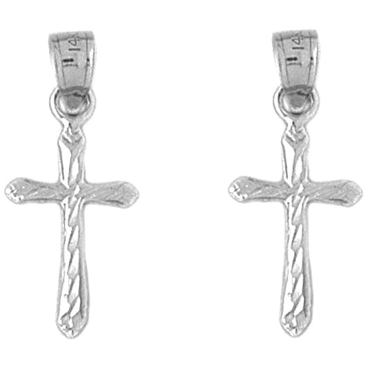 Sterling Silver 25mm Passion Cross Earrings