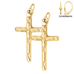 Aretes de Cruz Latina en Oro de 14K o 18K