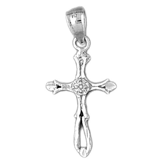 14K or 18K Gold Budded Cross Pendant