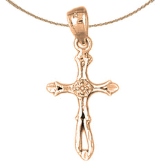 14K oder 18K Gold Knospenkreuz Anhänger