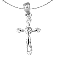 14K or 18K Gold Budded Cross Pendant