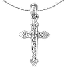 14K or 18K Gold Fleur de Lis Cross Pendant