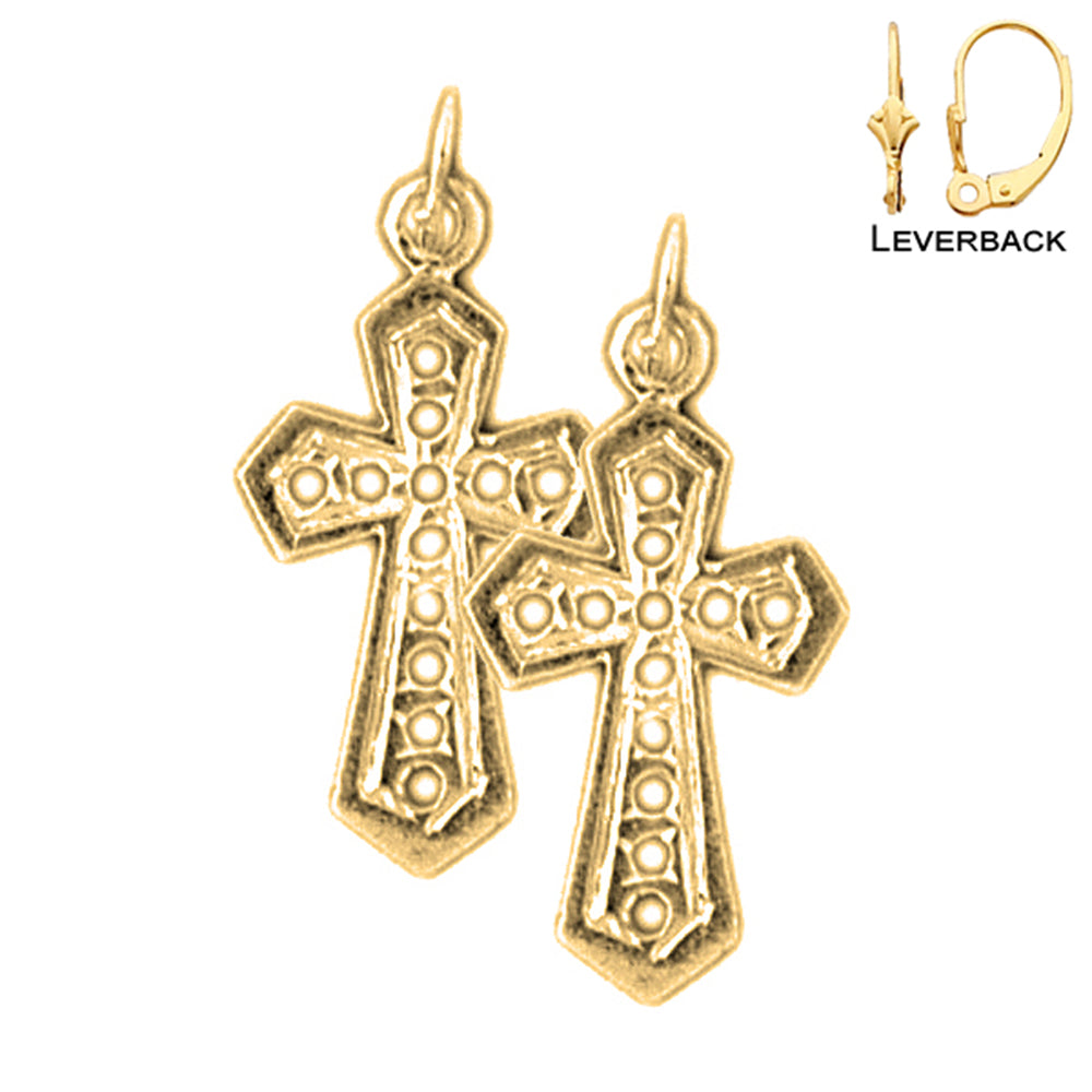 14K oder 18K Gold Passion Kreuz Ohrringe