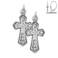 14K or 18K Gold Passion Cross Earrings