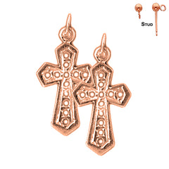 14K oder 18K Gold Passion Kreuz Ohrringe