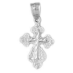 14K or 18K Gold Budded Cross Pendant