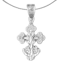 14K or 18K Gold Budded Cross Pendant