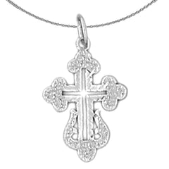 14K or 18K Gold Budded Cross Pendant