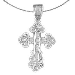 14K or 18K Gold Budded Cross Pendant