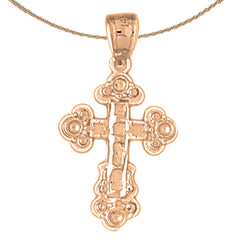 14K or 18K Gold Budded Cross Pendant