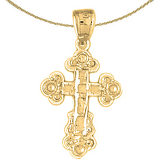 14K or 18K Gold Budded Cross Pendant