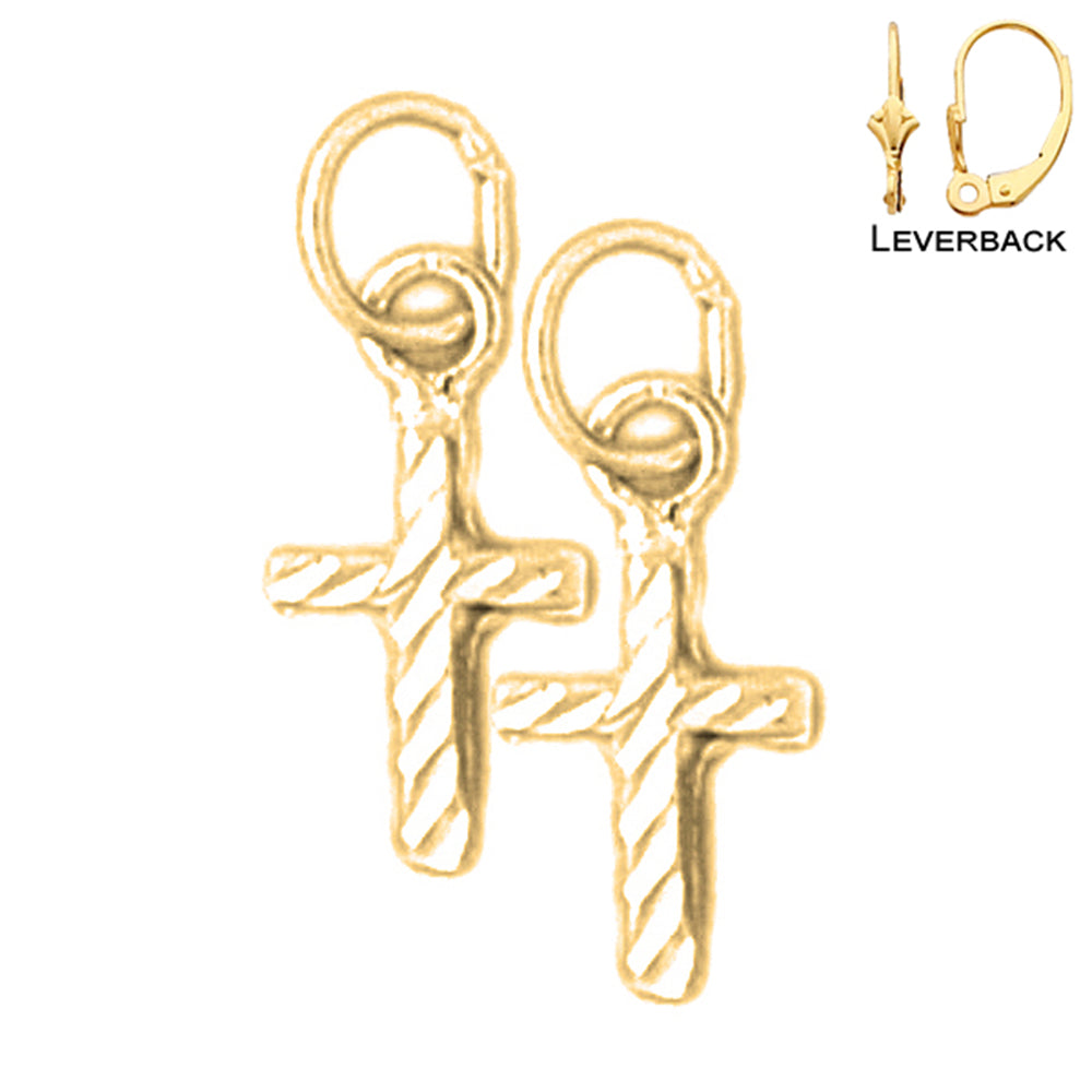 14K or 18K Gold Latin Cross Earrings