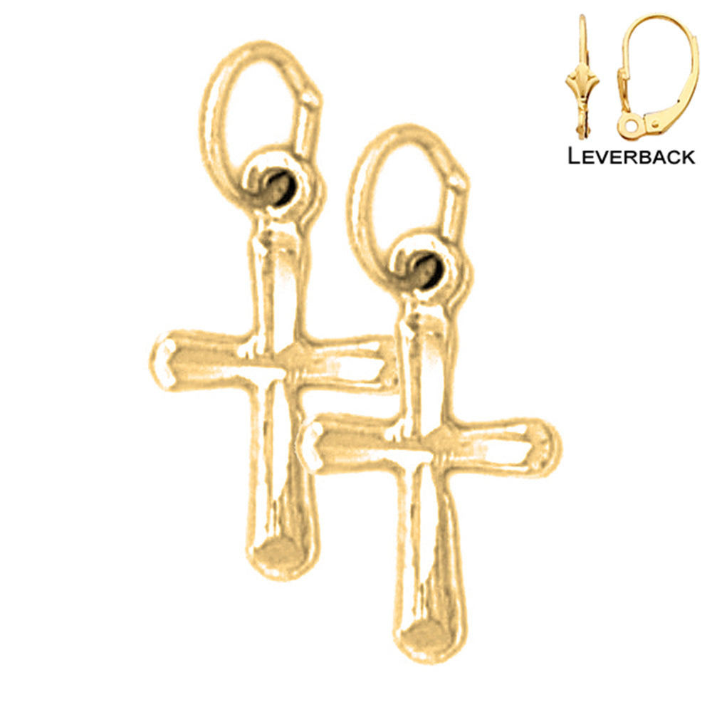 Aretes de Cruz Latina en Oro de 14K o 18K