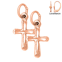 Aretes de Cruz Latina en Oro de 14K o 18K