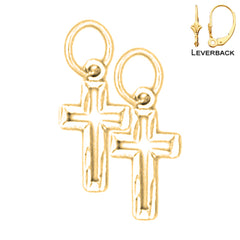 Aretes de Cruz Latina en Oro de 14K o 18K