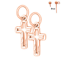 14K or 18K Gold Latin Cross Earrings