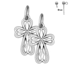 Sterling Silver 18mm Latin Cross Earrings (White or Yellow Gold Plated)