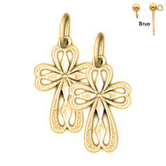 14K or 18K Gold Latin Cross Earrings