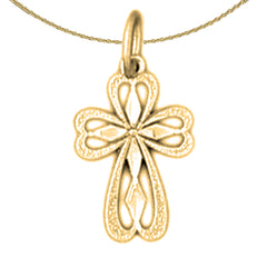 14K or 18K Gold Latin Cross Pendant