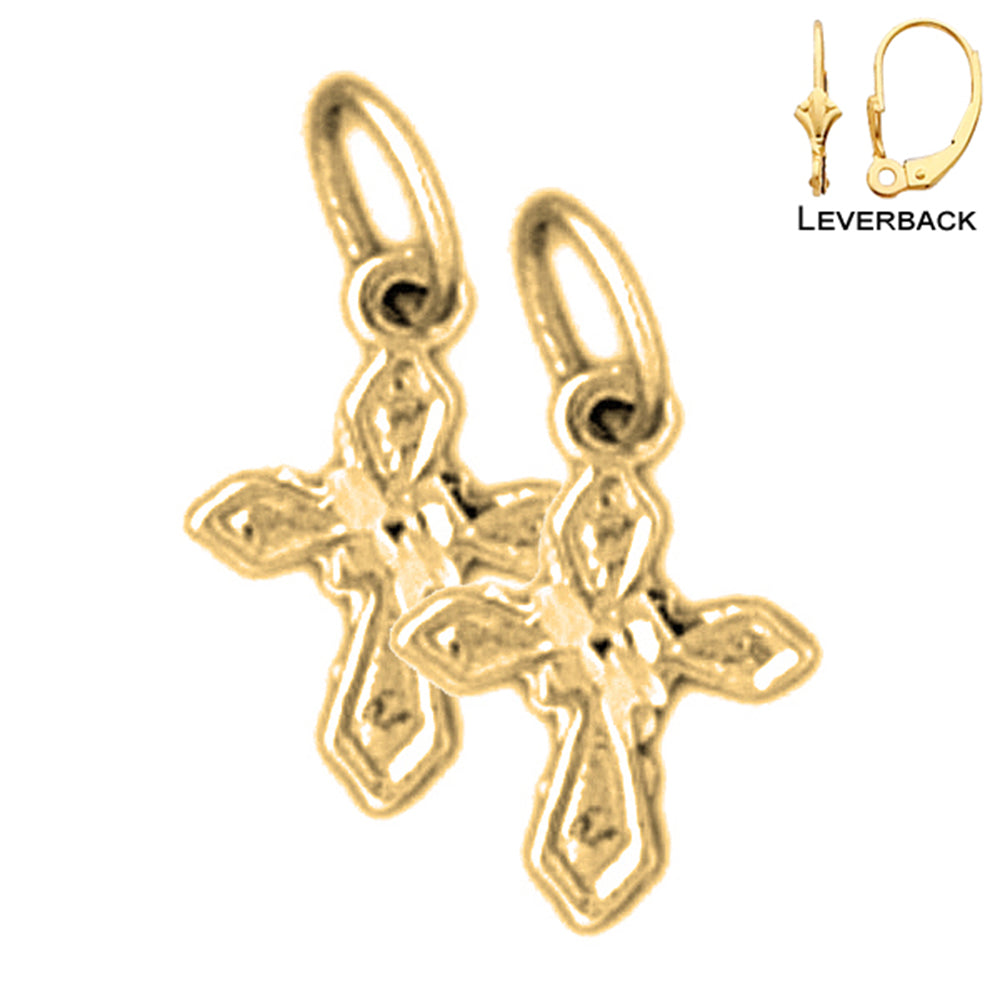 14K or 18K Gold Passion Cross Earrings