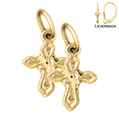 14K or 18K Gold Passion Cross Earrings