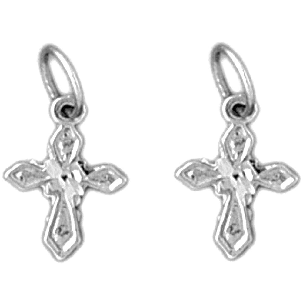 Sterling Silver 16mm Passion Cross Earrings