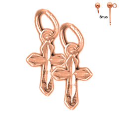 14K or 18K Gold Passion Cross Earrings