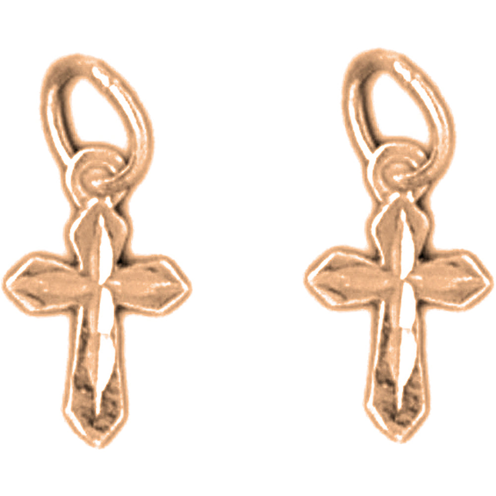 14K or 18K Gold 57mm Passion Cross Earrings