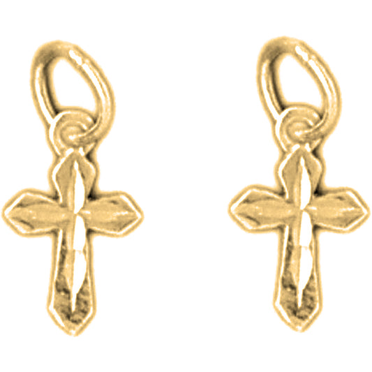 14K or 18K Gold 57mm Passion Cross Earrings