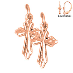 14K oder 18K Gold Passion Kreuz Ohrringe