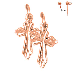 14K or 18K Gold Passion Cross Earrings